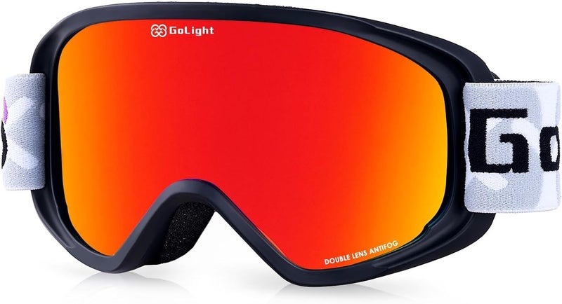 Golight Youth, Teen & Small-Face Adult Ski Goggles – Safe Fit for Small Faces, Anti-Fog Lens & UV400 Full Protection - Image 1